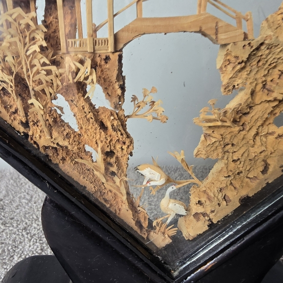 Vintage Chinese Cork Diorama Storks - Picture 8 of 13